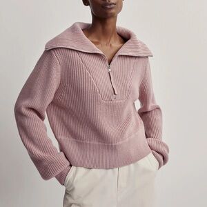 Varley Pink Half-Zip Sweater medium